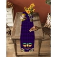 thumbnail image 5 of Table Runner Dresser Scarves 120 Inch Long, Carnival Mardi Gras Celebraion Linen Dining Table Runners Mask on Purple Diamond Checker Tabletop Scarf for Wedding Holiday Party Kitchen, 5 of 7