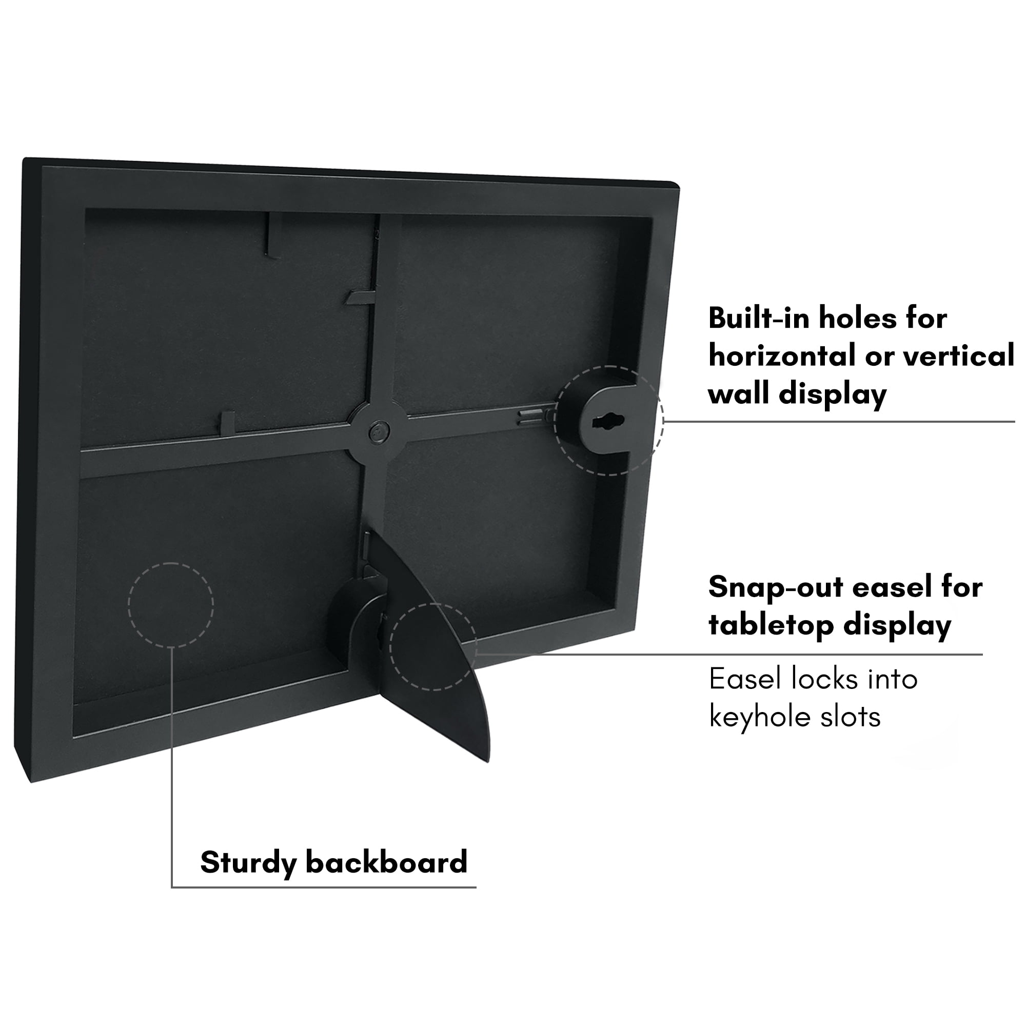 Americanflat 4x6 Front Loading Picture Frame with Shatter-Resistant Glass 6 Pack Metropolitan Photo - Black