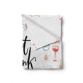 thumbnail image 2 of Eat Drink and Be Merry Soft Flannel Fleece Blanket, Christmas Celebration Words Mistletoe Pine Branch Bells Snowflakes, Cozy Plush for Indoor and Outdoor Use, 50" x 70", Multicolor, by Ambesonne, 2 of 6