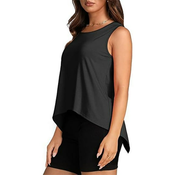 Womens Shirts Blouse Fashionable And Sexy Women's Loose Basic Clothes Summer Sleeveless Backless Tops
