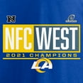 thumbnail image 4 of Men's Fanatics Royal Los Angeles Rams 2021 NFC West Division Champions Blocked Favorite T-Shirt, 4 of 4