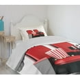 thumbnail image 4 of Ambesonne Movie Theater Quilted Bedspread Set 2 Pcs, 3D Theater Seats, Twin Size, Red Black White, 4 of 6