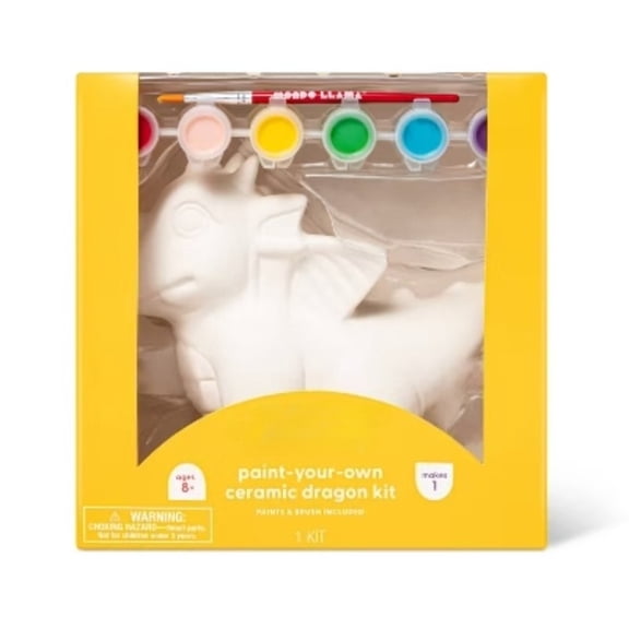 Paint-Your-Own Ceramic Dragon Craft Kit DIY Art Kit for Kids, Ceramic Figurines to Paint, Ages 8 