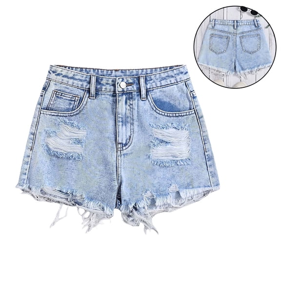 Jean Shorts for Girls Straight Leg Baggy Ripped Jean Shorts Girls Summer Shorts Jean Shorts Girls 13-14 Years