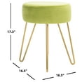 thumbnail image 3 of SAFAVIEH Abrea Modern Style Round Ottoman, Pear/Gold ( 16.5 in. W x 16.5 in. D x 17.3 in. H), 3 of 8