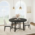 thumbnail image 2 of QinaQin 47 Inch Round Dining Table for 4, Wooden Circle Table with Metal Frame for Kitchen or Apartment, 2 of 12