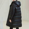 thumbnail image 5 of Women Fashion Long Sleeve Solid Color Hooded Long Down Jacket Coat plus Size Jacket for Women Flannel Jackets for Women Warm Sweatshirts for Women Jacket Women Fashion Jacket Women Petite Walking, 5 of 8