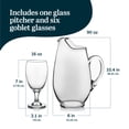 thumbnail image 2 of Libbey Carolina Entertaining Set with 6 Glass Goblets 16.25 oz and 90 oz Large Glass Pitcher, Clear Elegant Water Goblets, Modern Lemonade Jar Drinkware Set, 2 of 3