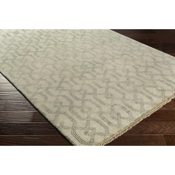 Hauteloom Fairborn Wool Living Room, Bedroom Area Rug - Contemporary - Charcoal, Taupe - 2' x 3'