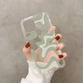 thumbnail image 1 of Funda de teléfono con patrón abstracto de remolino líquido en Beige y verde salvia para iPhone 11, 12 pro, XS MAX, 8, 7, 6, 6S Plus, X, 5S, SE, 2020, XR, 1 of 4