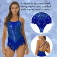 thumbnail image 2 of Aislor Womens Sparkling Sequins Fringed Cross Back Latin Jazz Salsa Dress Leotard Bodysuit, 2 of 7