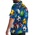 thumbnail image 3 of Football Men's Short Sleeve Hawaiian Shirt Button Down Poplin Beach Casual Printed Unisex Summer Tops, 3 of 6