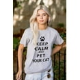 thumbnail image 3 of Keep Calm Pet Your Cat Kitty Lovers Men's Graphic T Shirt Tees Brisco Brands X, 3 of 4