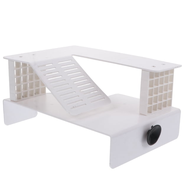 COMPUKAS Aquarium Turtle Dock 1Set 9.4X6.9X2in for Turtles and Other Aquatic Pets White Plastic