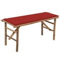 thumbnail image 1 of vidaXL Banc de Jardin Pliant avec Coussin 118 cm Bambou, 1 of 5