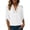 White, variant on Women Summer Dressy Casual Blouses Spring V Neck 3/4 Sleeve Shirts Plain Hollow Out Lace Collar Pullover Tops