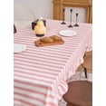 thumbnail image 6 of Red Striped Ruffle Tablecloth, Farmhouse Style, Rectangular, 1pc, 6 of 8