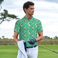 thumbnail image 2 of Kdxio Bulldog Puppy Flower Print Men's Short Sleeve Polo Shirt,Midweight Men's Shirt, 2 of 6