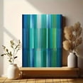 thumbnail image 6 of Abstract Blue Green Stripes Canvas Print Wall Art for Living Room Office Dining Room Hallway, 6 of 8