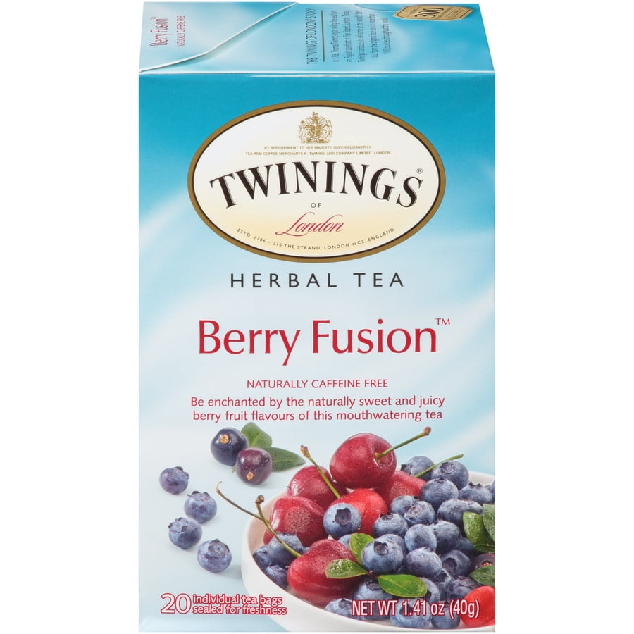 Twinings of London Berry Fusion Herbal Tea Bags, 20 Count, Pack of 6