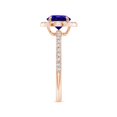 thumbnail image 3 of ANGARA Natural Vintage Style Claw-Set Round 1.45 ct Tanzanite Halo Ring in 14K Rose Gold for Women (Size-7mm) | December Birthstone, Anniversary, Jewelry Gift for Women | Natural Tanzanite Ring, 3 of 8