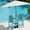 Aruba Chairs + Umbrella, variant on KINGYES Tall Adirondack Chairs Set of 2 with Double Connecting Tray, HDPE All-Weather Adirondack Barstools, Bar Height Outdoor Chairs for Patio, Deck, Backyard, White
