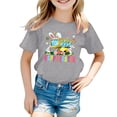 thumbnail image 4 of Happy Easter Tshirts for Kids Cute Cartoon Bunny School Bus Graphic Boys Girls Short Sleeve Tee Egg Party Outfit 3-13Y Grey, 8-9 Years, 4 of 4