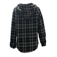 thumbnail image 5 of Tthxqing Womens Fleece liner hooded Jacket Plaid printed Long Sleeve Button Down Hood Shacket Coat vintage warm hoodies with pocket Black M, 5 of 5