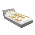 thumbnail image 3 of Ambesonne Vintage Fitted Sheet & Pillow Sham Set, Jazz Band Blues Music, Queen, Sand Brown White, 3 of 3