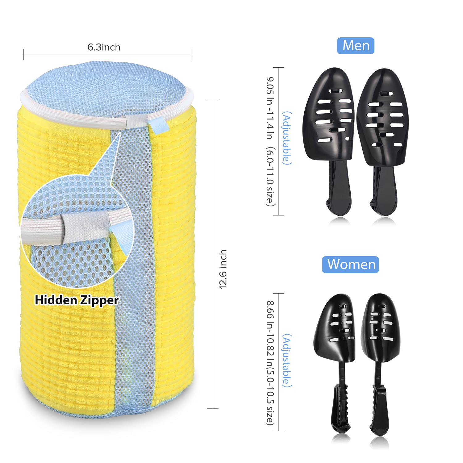 Avoalre Shoe Washing Bag, Fluffy Fibers 360° All-Around Cleaning Shoe Laundry Bag, Top Hidden Zipper, Durable & Reusable for All Shoe Types