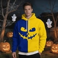 thumbnail image 6 of YNGKMEA Jack O Lantern Pumpkin Face Halloween Funny Mens Sweatshirt Hoodie Casual Long Sleeve Color Block Pullover Shirt, 6 of 6