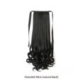 thumbnail image 3 of Baohd Queue de Cheval Perruques Réalistes de Fibres à Haute Température Perruques Artificielles Frisées Toupee Résistant à la Chaleur Invisible Sans Couture pour les Femmes Noir Naturel 48cm de Long Noir Naturel, Allongeant 58cm, 3 of 6