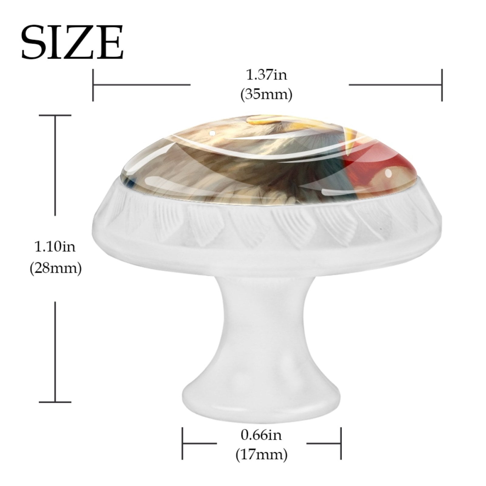 4 Pcs Eagle and American Flag Knobs for Kitchen Cabinet Cupboard Dresser Bookcase Drawer Pulls Handles Round Home Decor