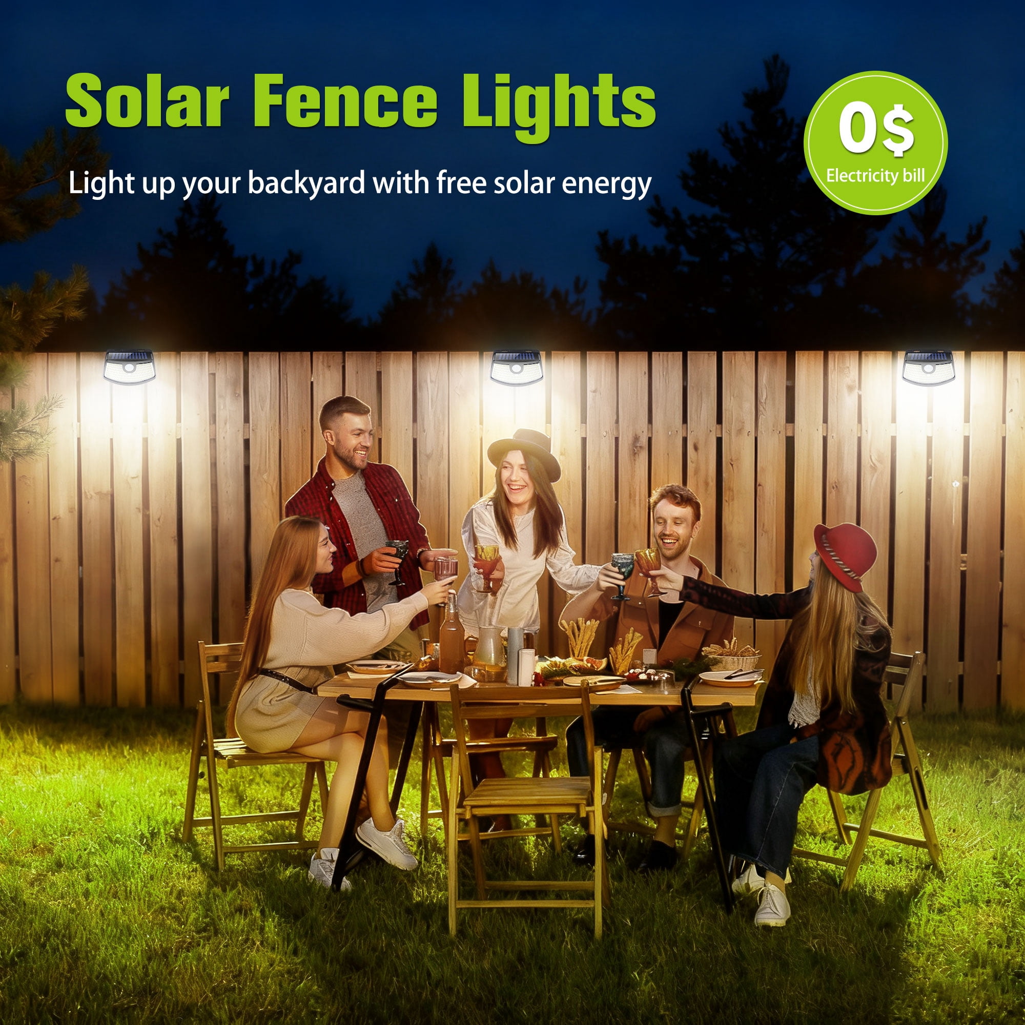 Tolsprint Solar Powered Outdoor Lights,IP65 Waterproof motion sensor light with 120 LEDs,270° Wide Angle,Outdoor Lights for Front Door,Yard, Garage,Fence(6 Packs)