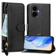 thumbnail image 1 of FOXDOCK Funda Tipo Cartera para Realme V70 5G Cuero PU con Cremallera y Correa de Muñeca, Ranuras para Tarjetas, Soporte Plegable, Cierre Magnético, 1 of 5