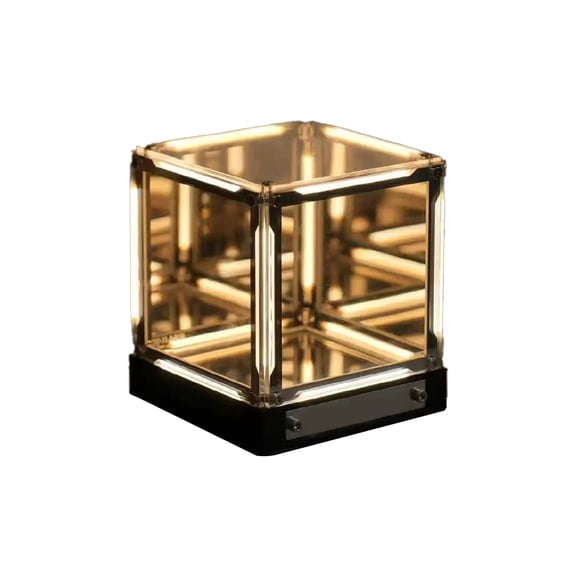 Touch Control Gaming Ambient Desk Lamp 4D Creative Abyss Night Light, Desktop Decor Lamp (Dusk Gold)