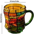 thumbnail image 3 of Taza de café de vidrio de colores con asa, vaso de vidrio artesanal para té, café, taza decorativa para beber, regalo para amantes del arte y la literatura., 3 of 6