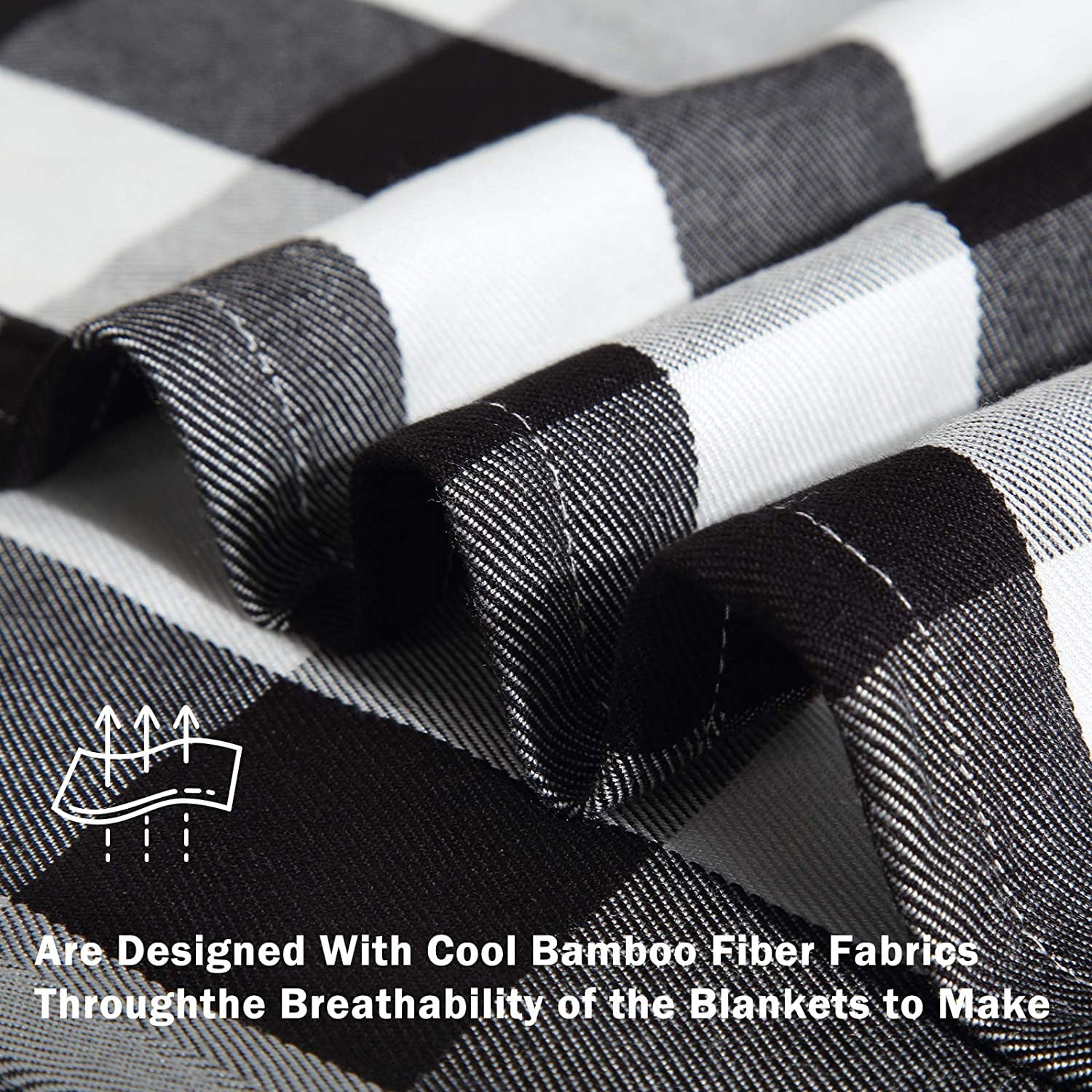 Monochrome plaid blankets hotsell