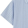 thumbnail image 5 of DPTALR Men's Short Sleeve Cotton Shirts,Gingham Summer Button Down Plaid Shirt,Blue, M, 5 of 6