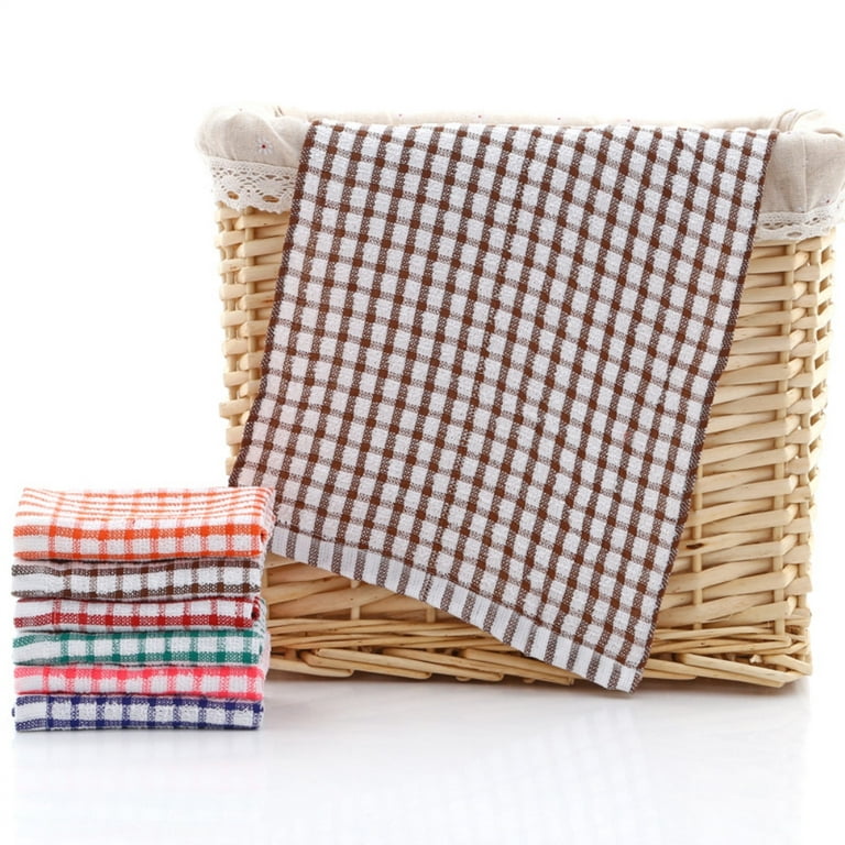 6Pcs/set Cotton Kitchen Tea Towels Absorbent Lint Free Catering Restaurant Cloth  Dish Towels Kitchen Drying