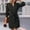 *Black, variant on ClodeEU Womens V Neck Long Sleeve Button Shirt Dress with Belt, Fall Mid Long Tunics Dresses Black,Womens Plus XL