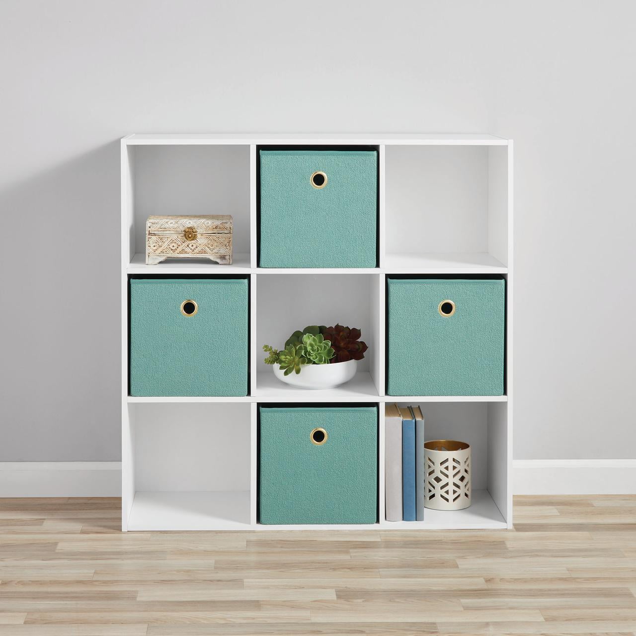 Mainstays 11" 9Cube Storage Organizer, White  (图3)