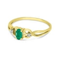 thumbnail image 3 of 14k Yellow Gold Oval Emerald And Diamond Ring, 3 of 6