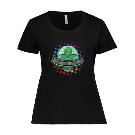 Inktastic Spaceship Funny Alien Outer Space Women's Plus Size T-Shirt