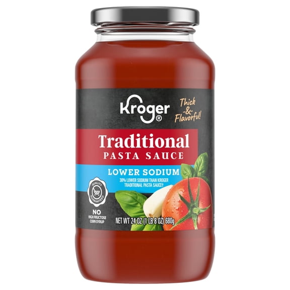 Kroger Lower Sodium Traditional Pasta Sauce 24 oz - Pack of 1