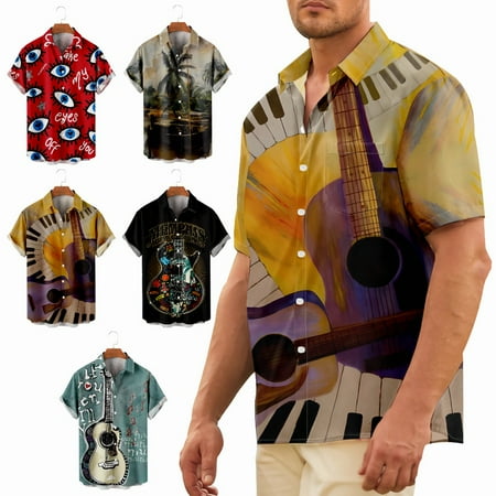 

Plus Size Music Casual Shirt & Top Funny Slim-Fit Clothing for Men Women