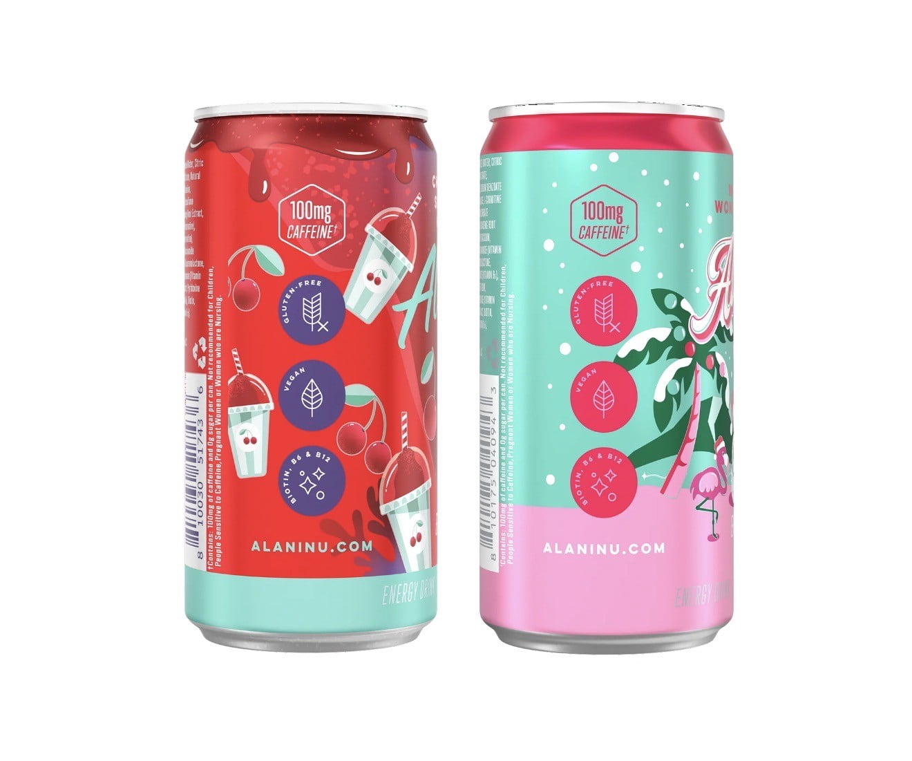 Alani Nu Sugar Free Energy Drink Mini, Variety Pack, Winter Wonderland, Cherry Slush, 8.4 fl oz, 12 Pack, Cans, 100mg Caffeine