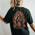 thumbnail image 2 of Unisex Christian T-Shirt, Virgin Mary and Roses Graphic Tee, Religious Catholic Art Shirt, Faith-Inspired Casual Top, Sizes S–5XL, 2 of 7