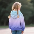 thumbnail image 2 of YUANxueke Kids Gradient Color Jackets Zip Up Hoodies Fashion Loose Sweatshirts with Pockets Outfits, 2 of 4