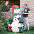thumbnail image 4 of SPECSTAR 6ft Christmas Inflatable Snowman and Penguins with Colorful Rotating Led Lights, 4 of 10
